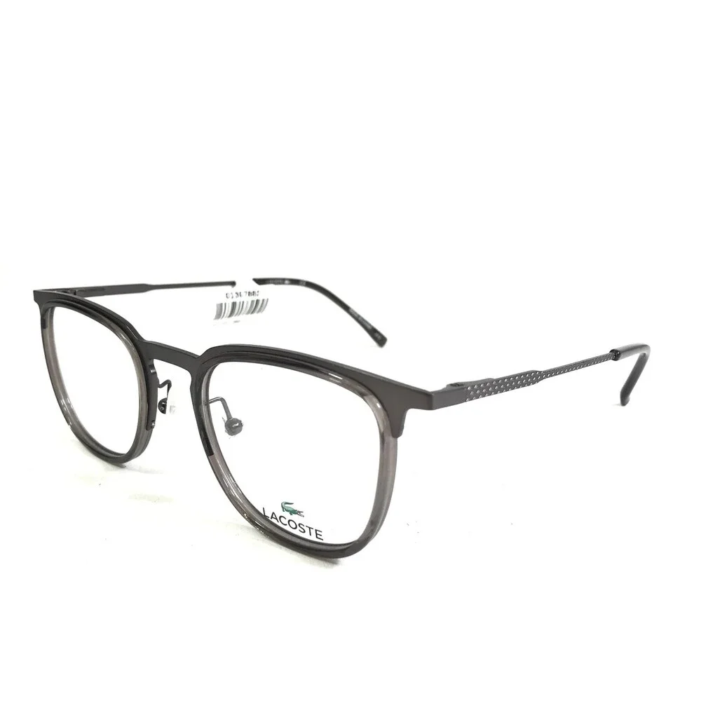 Lacoste Eyeglasses Frames L2264 024 Gunmetal Clear Brown Square 49-21-145